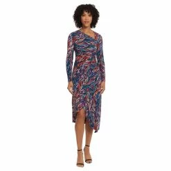 Maggy London Damina Dress Dresses Navy/tangerine/peri