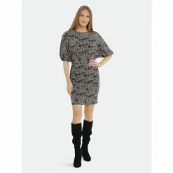 Maggy London London Times Imogen Dresses Black/grey Dot