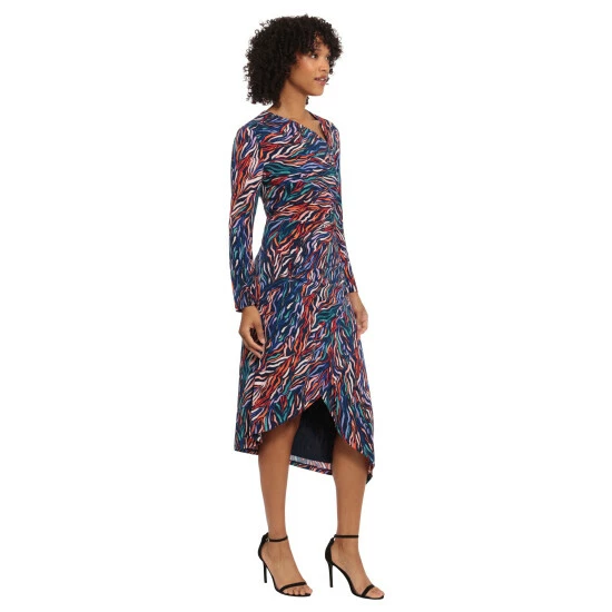 Maggy London Damina Dress Dresses Navy/tangerine/peri 5 Maggy London Damina Dress Dresses Navy/tangerine/peri - Image 3
