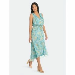 Maggy London London Times Talia Dresses Aqua/yellow