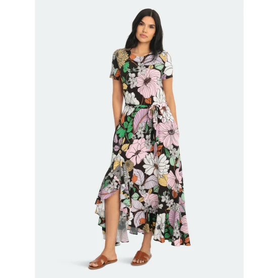 Maggy London London Times Petite Mandy Dresses Black/lavender/gold 3 Maggy London London Times Petite Mandy Dresses Black/lavender/gold