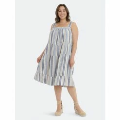 Maggy London London Times Curve Naia Dresses Natural / Denim