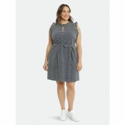 Maggy London London Times Curve Gabby Dresses Navy / Ivory