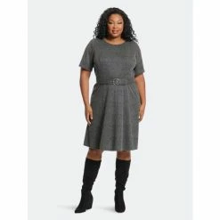 Maggy London London Times Curve Jesi Dresses Charcoal Heather -Maggy London shop unnamed file 1163