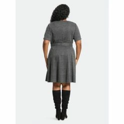 Maggy London London Times Curve Jesi Dresses Charcoal Heather -Maggy London shop unnamed file 1164