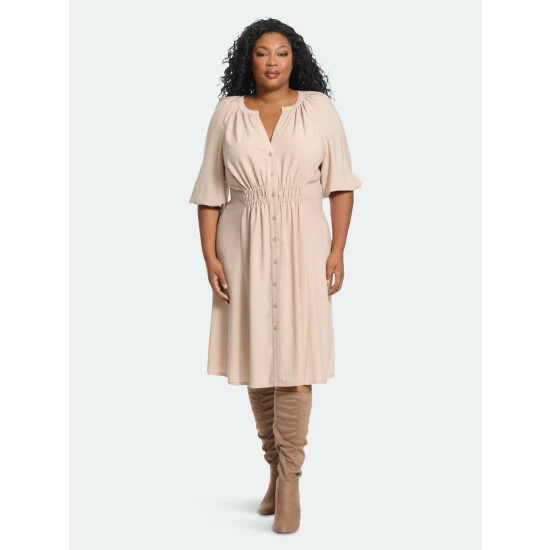 Maggy London London Times Curve Riley Dresses Taupe 6 Maggy London London Times Curve Riley Dresses Taupe - Image 4
