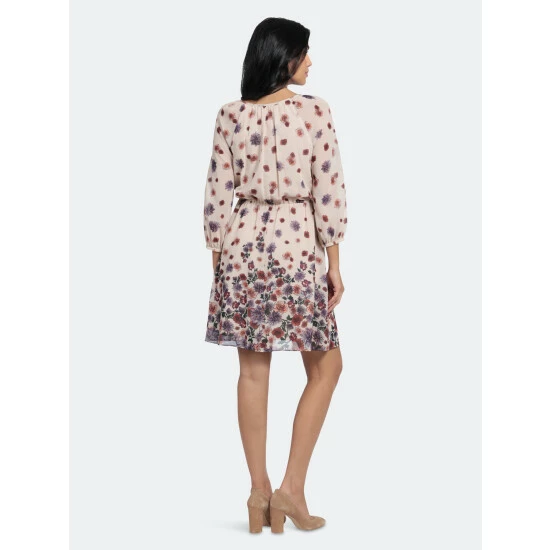 Maggy London London Times Petite Lonnie Dresses Beige / Rust Floral 5 Maggy London London Times Petite Lonnie Dresses Beige / Rust Floral - Image 3