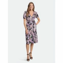 Maggy London London Times Dinah Dresses Black / Orchid