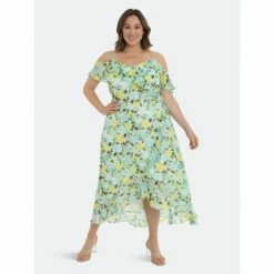 Maggy London London Times Curve Nora Dresses Soft White / Aqua -Maggy London shop unnamed file 1281