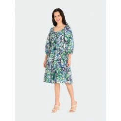 Maggy London Valerie Dress Dresses Soft White/dusty Denim Blue