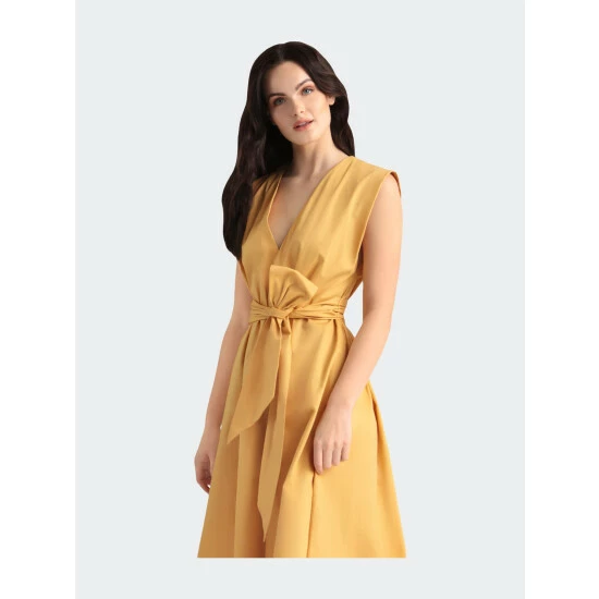 Maggy London Marley Petite Dress Dresses Mustard 5 Maggy London Marley Petite Dress Dresses Mustard - Image 3