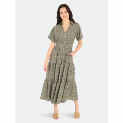 Maggy London Claire Dress Dresses Olive Green/ivory