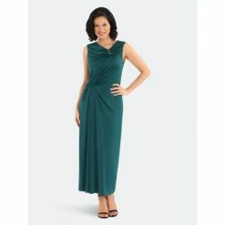 Maggy London Emilie Ruched Maxi Dresses Dark Green