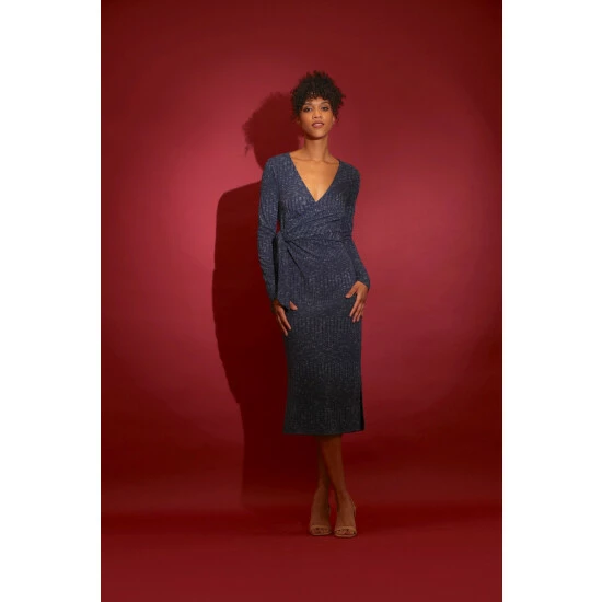 Maggy London Nyx Dress Dresses Navy Heather 6 Maggy London Nyx Dress Dresses Navy Heather - Image 4