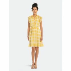 Maggy London London Times Petite Frannie Dresses Yellow / White -Maggy London shop unnamed file 1505