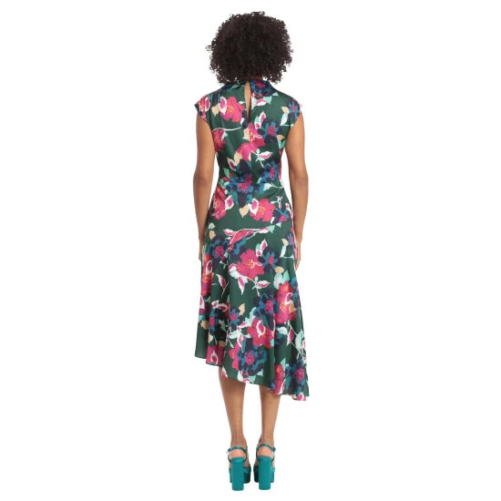 Maggy London Finley Dress Dresses Bottle Green/fuschia 5 Maggy London Finley Dress Dresses Bottle Green/fuschia - Image 3