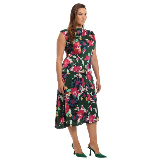 Maggy London Finley Dress Dresses Bottle Green/fuschia 6 Maggy London Finley Dress Dresses Bottle Green/fuschia - Image 4