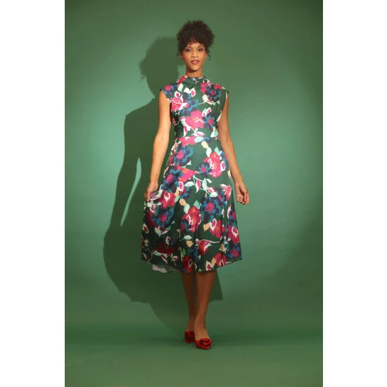Maggy London Finley Dress Dresses Bottle Green/fuschia 8 Maggy London Finley Dress Dresses Bottle Green/fuschia - Image 6