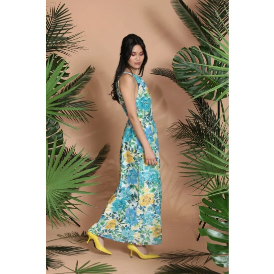 Maggy London Celia Dress Dresses Softwhite/aqua 4 Maggy London Celia Dress Dresses Softwhite/aqua - Image 2