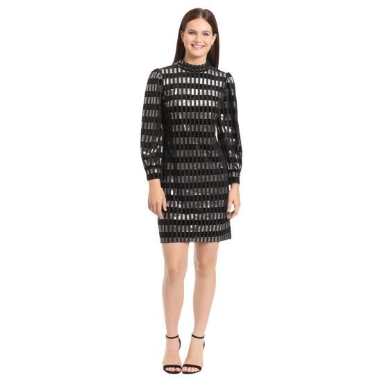 Maggy London Zane Dress Dresses Black/silver 3 Maggy London Zane Dress Dresses Black/silver
