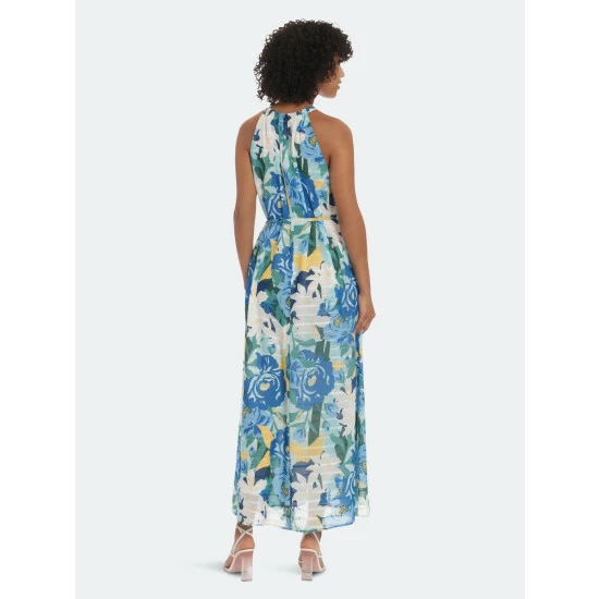 Maggy London Tera Floral Maxi Dresses Soft White/denim Blue 5 Maggy London Tera Floral Maxi Dresses Soft White/denim Blue - Image 3
