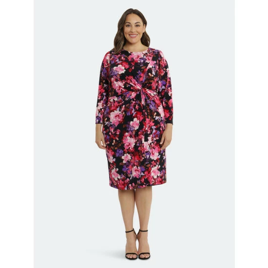 Maggy London Evie Curve Dresses Deep Navy/ibis Rose 3 Maggy London Evie Curve Dresses Deep Navy/ibis Rose