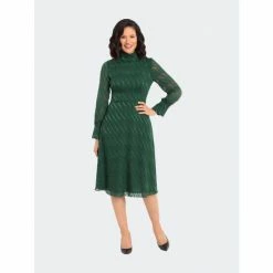 Maggy London Veronika Mock Neck Dresses Emerald Delight