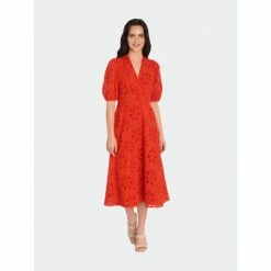 Maggy London Nia Eyelet Midi Dress Dresses Soft White -Maggy London shop unnamed file 630