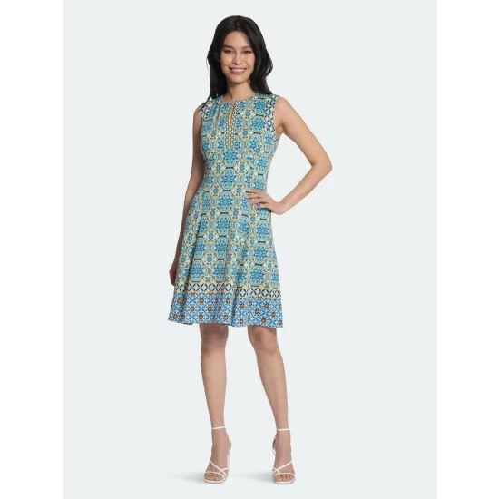 Maggy London Adela Dress Dresses Soft White/ Aqua 3 Maggy London Adela Dress Dresses Soft White/ Aqua