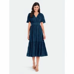 Maggy London Nikolina Flounce Dresses Coral