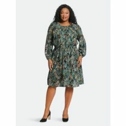 Maggy London London Times Curve Lydia Dresses Black / Persian Red