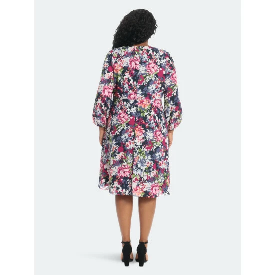 Maggy London London Times Curve Britton Dresses Navy / Denim / Pink 5 Maggy London London Times Curve Britton Dresses Navy / Denim / Pink - Image 3