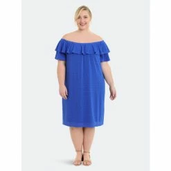 Maggy London London Times Curve Naomi Dresses Dazzling Blue