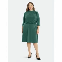 Maggy London London Times Curve Taria Dresses Botanical Green