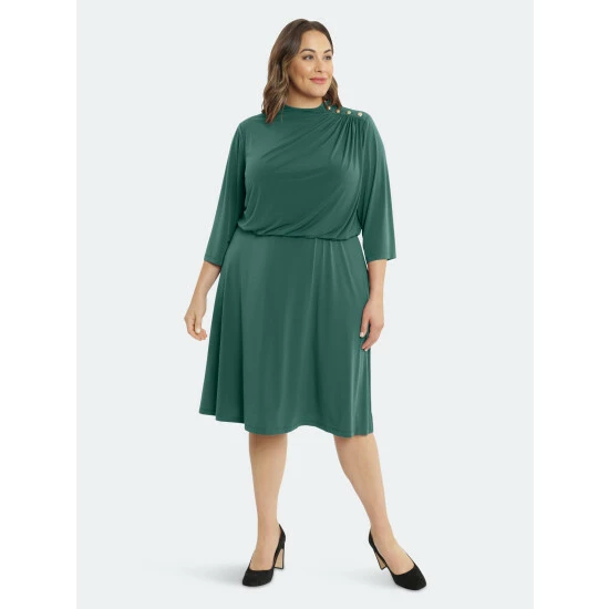 Maggy London London Times Curve Taria Dresses Botanical Green 4 Maggy London London Times Curve Taria Dresses Botanical Green - Image 2