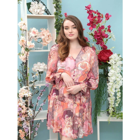 Maggy London London Times Aria Dresses Celery / Paisley Swirl 4 Maggy London London Times Aria Dresses Celery / Paisley Swirl - Image 2
