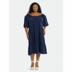 Maggy London London Times Curve Renee Dresses Navy