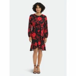 Maggy London London Times Belsinia Dresses Red Wine Floral