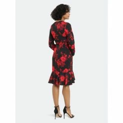 Maggy London London Times Belsinia Dresses Red Wine Floral -Maggy London shop unnamed file 915