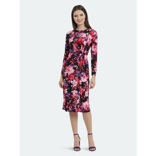 Maggy London Evie Dress Dresses Deep Navy/ Ibis Rose 3 Maggy London Evie Dress Dresses Deep Navy/ Ibis Rose
