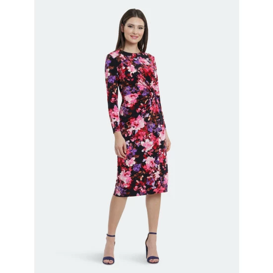 Maggy London Evie Dress Dresses Deep Navy/ Ibis Rose 4 Maggy London Evie Dress Dresses Deep Navy/ Ibis Rose - Image 2