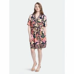 Maggy London London Times Chantal Dresses Navy/pink Salmon